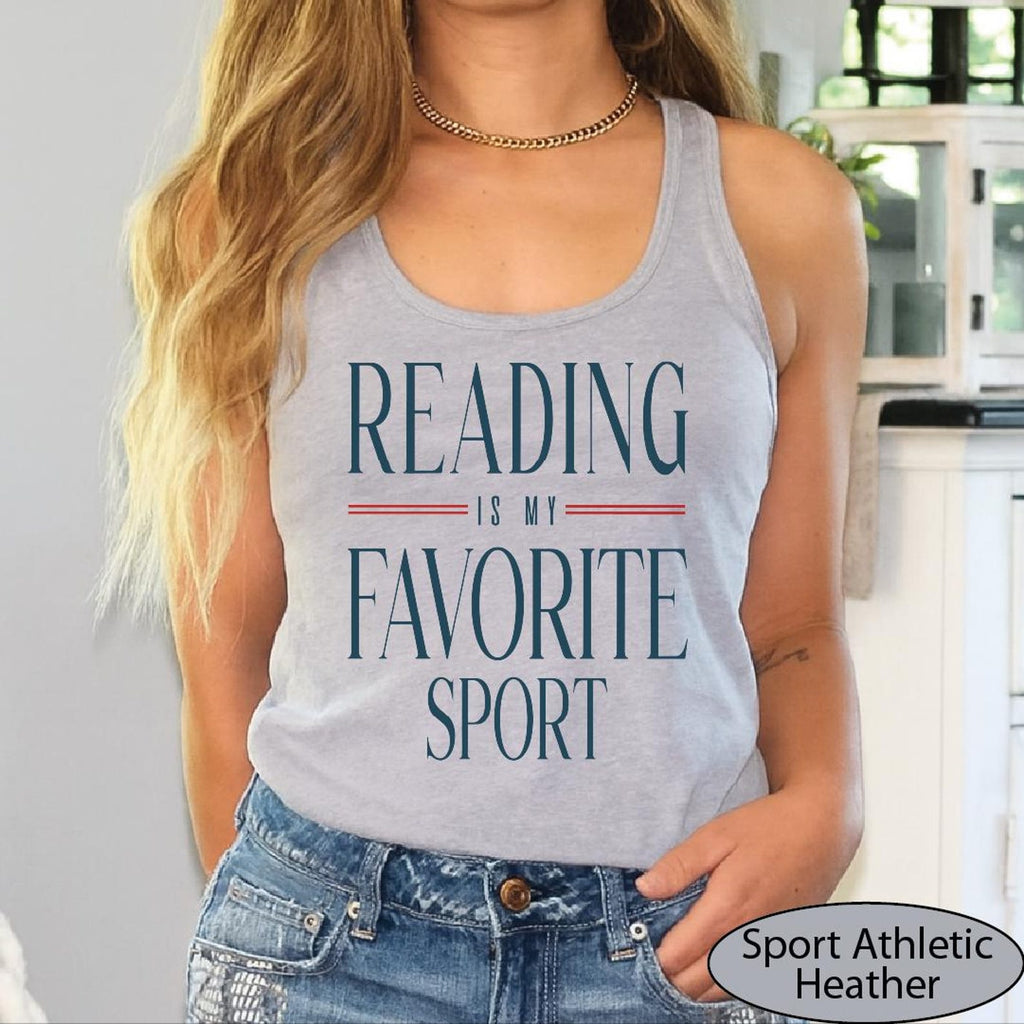 Reading Is My Favorite Sport Tank Top, Reading CropTop, Bookish Racerback Tanks
