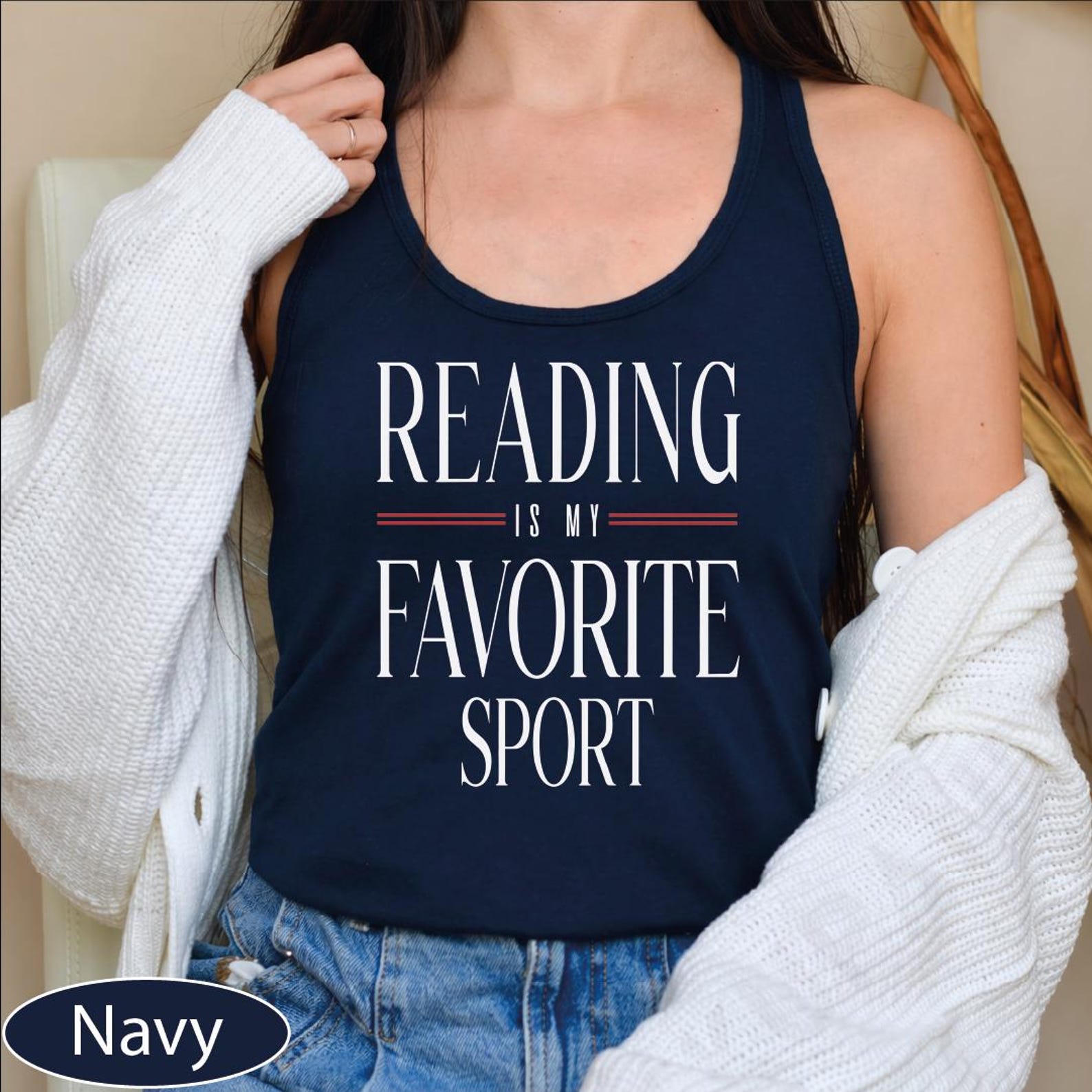 Reading Is My Favorite Sport Tank Top, Reading CropTop, Bookish Racerback Tanks