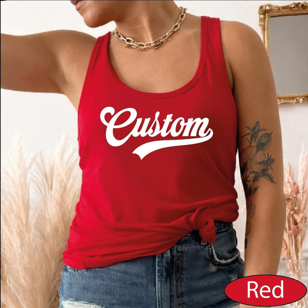 Custom Mascot Tank Top, Personalized School Team CropTop, School Logo Racerback Tanks