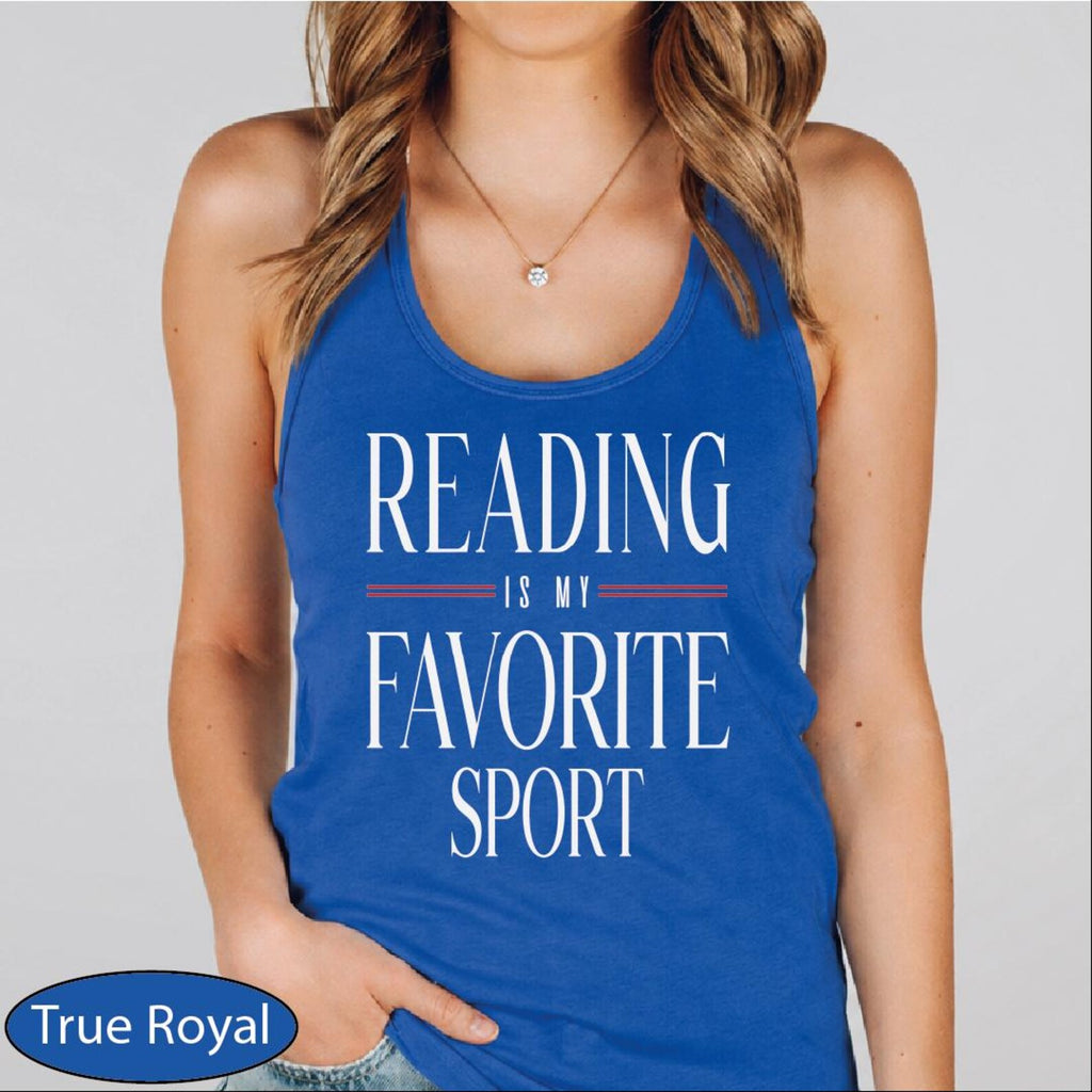 Reading Is My Favorite Sport Tank Top, Reading CropTop, Bookish Racerback Tanks