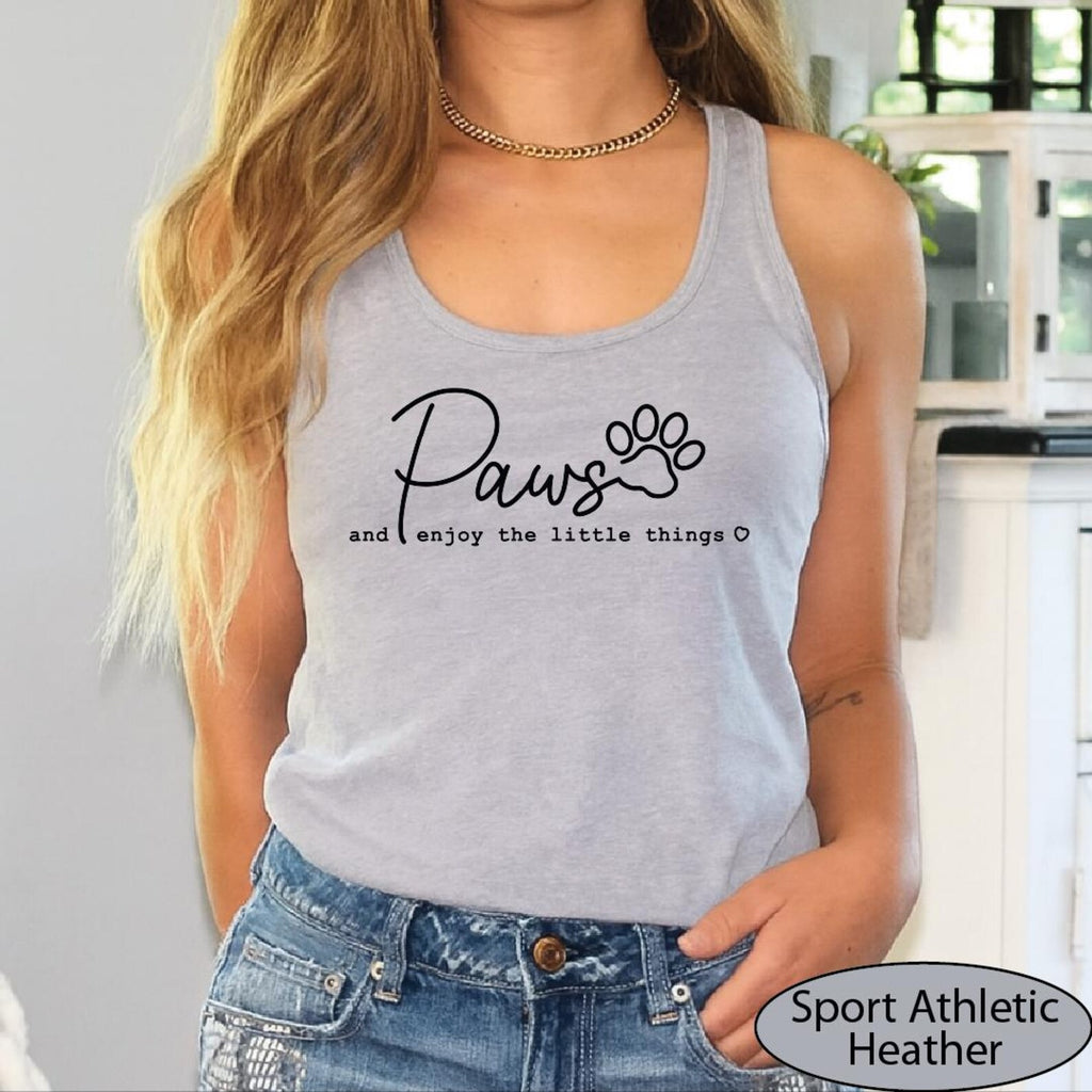 Paws and Enjoy the Little Things Tank, Pet Sitter CropTop, Dog Mom Racerback Tanks