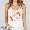 Custom Football Heart Tank Top, Football Mom CropTop, Game Day Mama Racerback Tanks