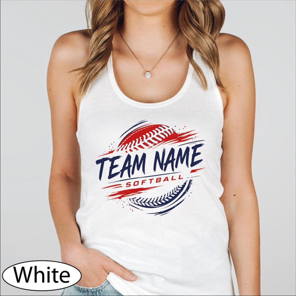 Custom Softball Mascot Tank Top, Softball School Spirit CropTop, Game Day Racerback Tanks