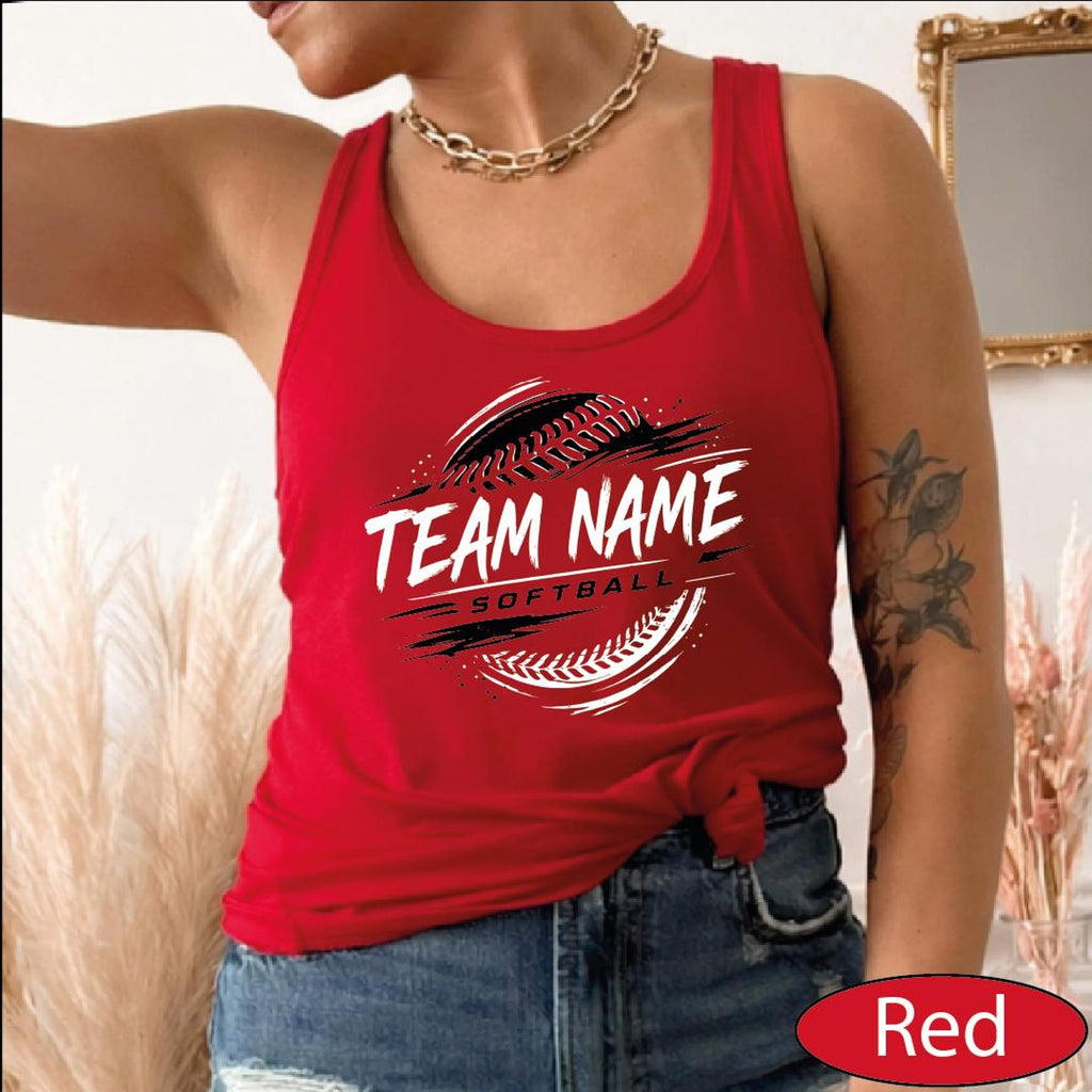 Custom Softball Mascot Tank Top, Softball School Spirit CropTop, Game Day Racerback Tanks