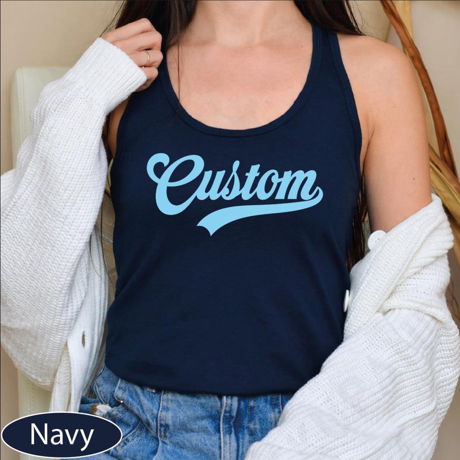 Custom Mascot Tank Top, Personalized School Team CropTop, School Logo Racerback Tanks