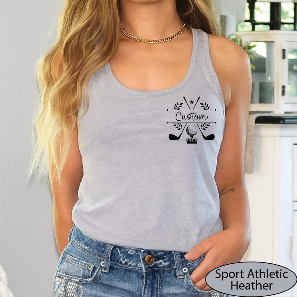 Custom Name Golf Tank Top, Personalized Golf Team CropTop, Customized Golfer Racerback Tanks