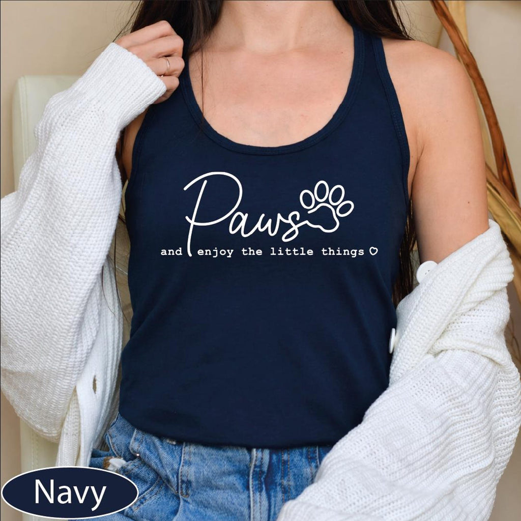 Paws and Enjoy the Little Things Tank, Pet Sitter CropTop, Dog Mom Racerback Tanks