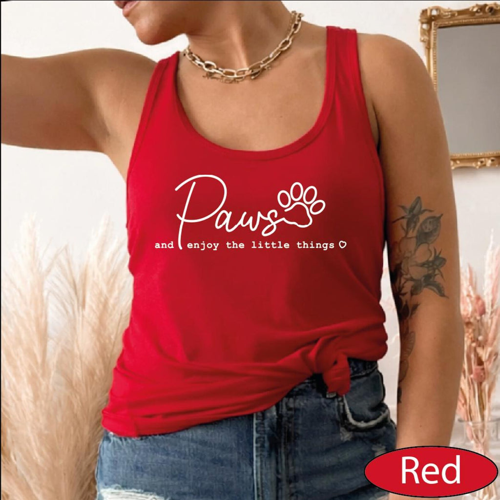 Paws and Enjoy the Little Things Tank, Pet Sitter CropTop, Dog Mom Racerback Tanks