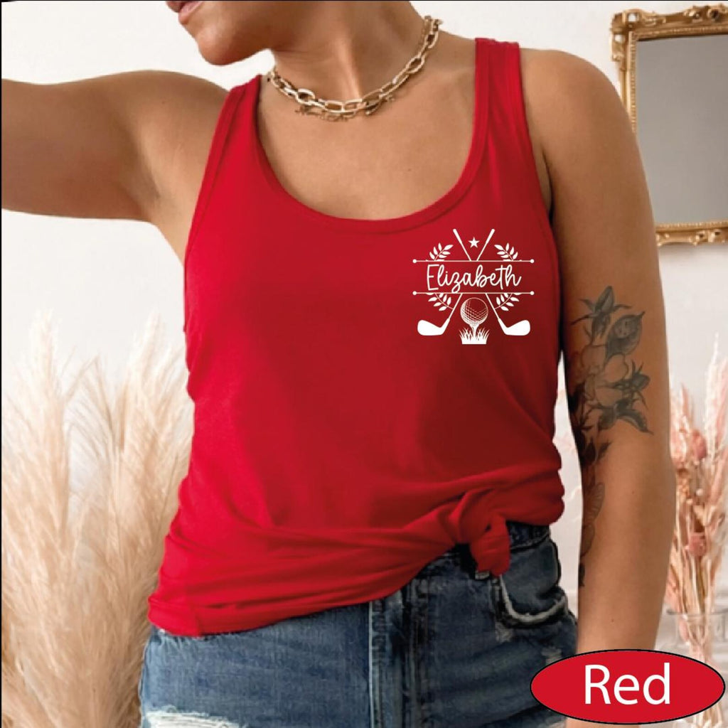 Custom Name Golf Tank Top, Personalized Golf Team CropTop, Customized Golfer Racerback Tanks