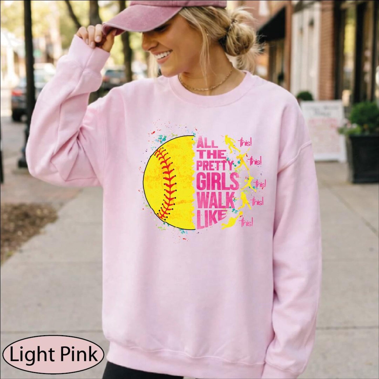All The Pretty Girls Walk Like This Sweatshirt, Softball Player Sweater, Gameday Softball Hoodie