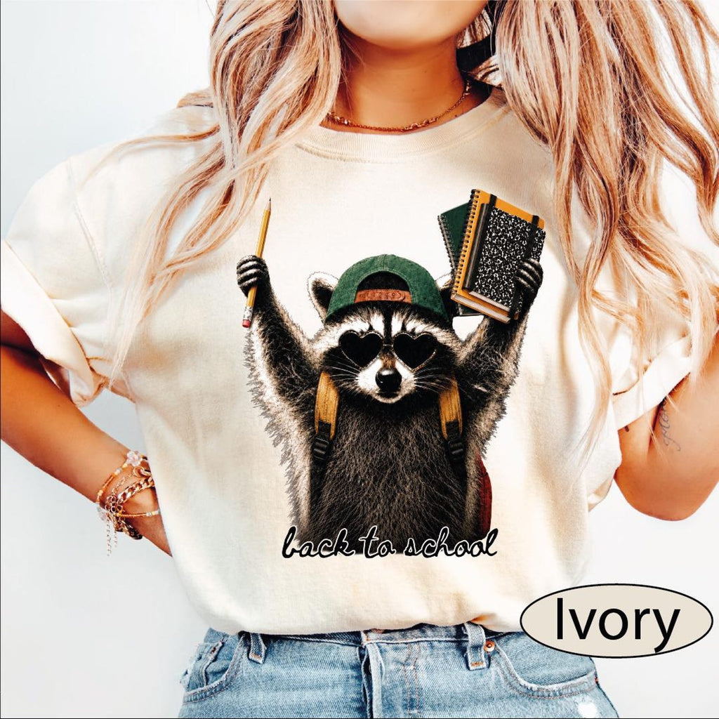 Back To School Racoon Shirt, School Supplies Tshirt, Comfort Colors Funny Teacher Tee
