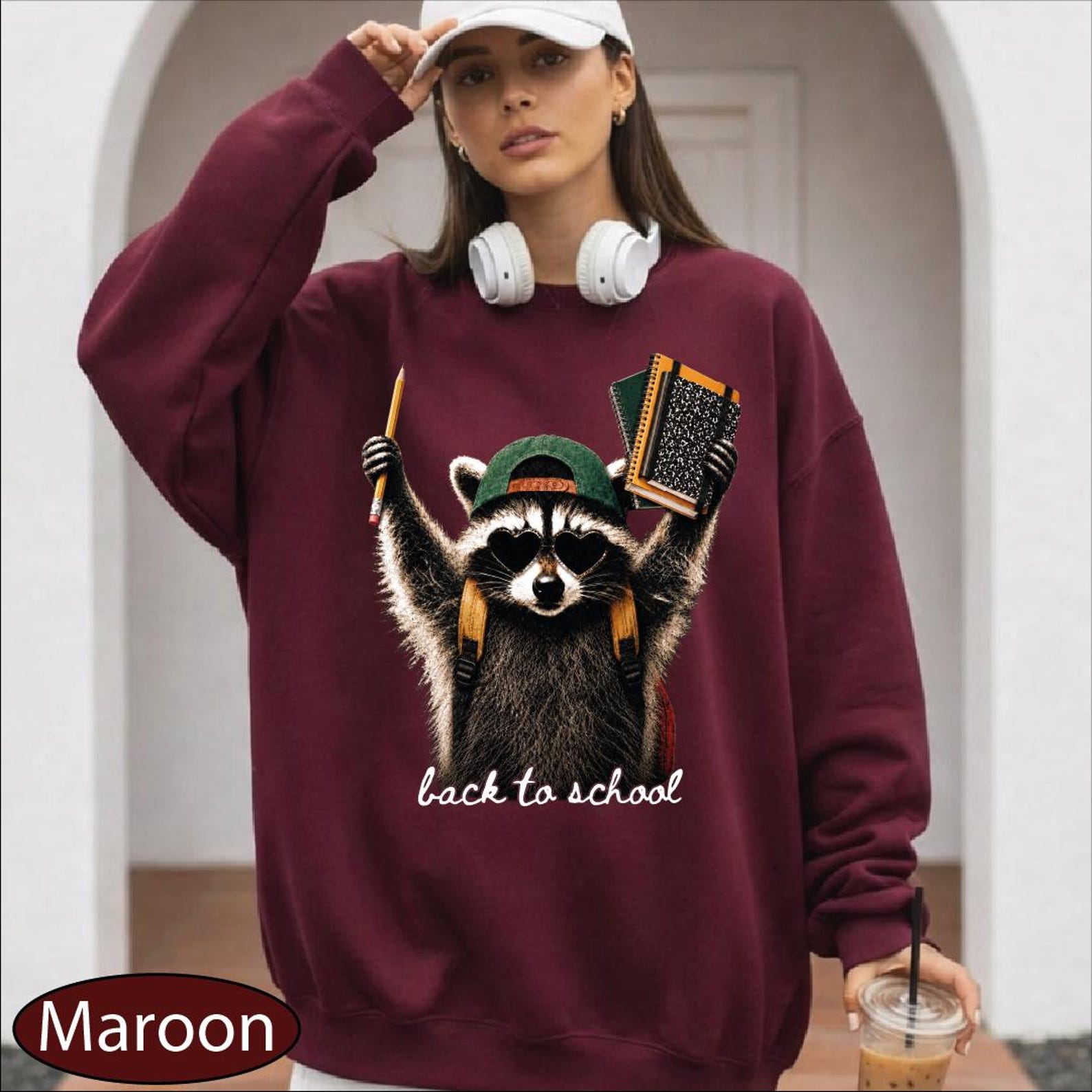 Back To School Racoon Sweatshirt, School Supplies Sweater, Funny Teacher Hoodie