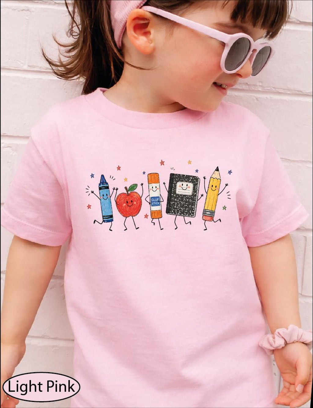 School Supplies Shirt, Back to School Tshirt, Crayon Apple Pencil Notebook Tee