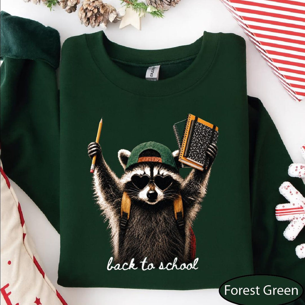 Back To School Racoon Sweatshirt, School Supplies Sweater, Funny Teacher Hoodie