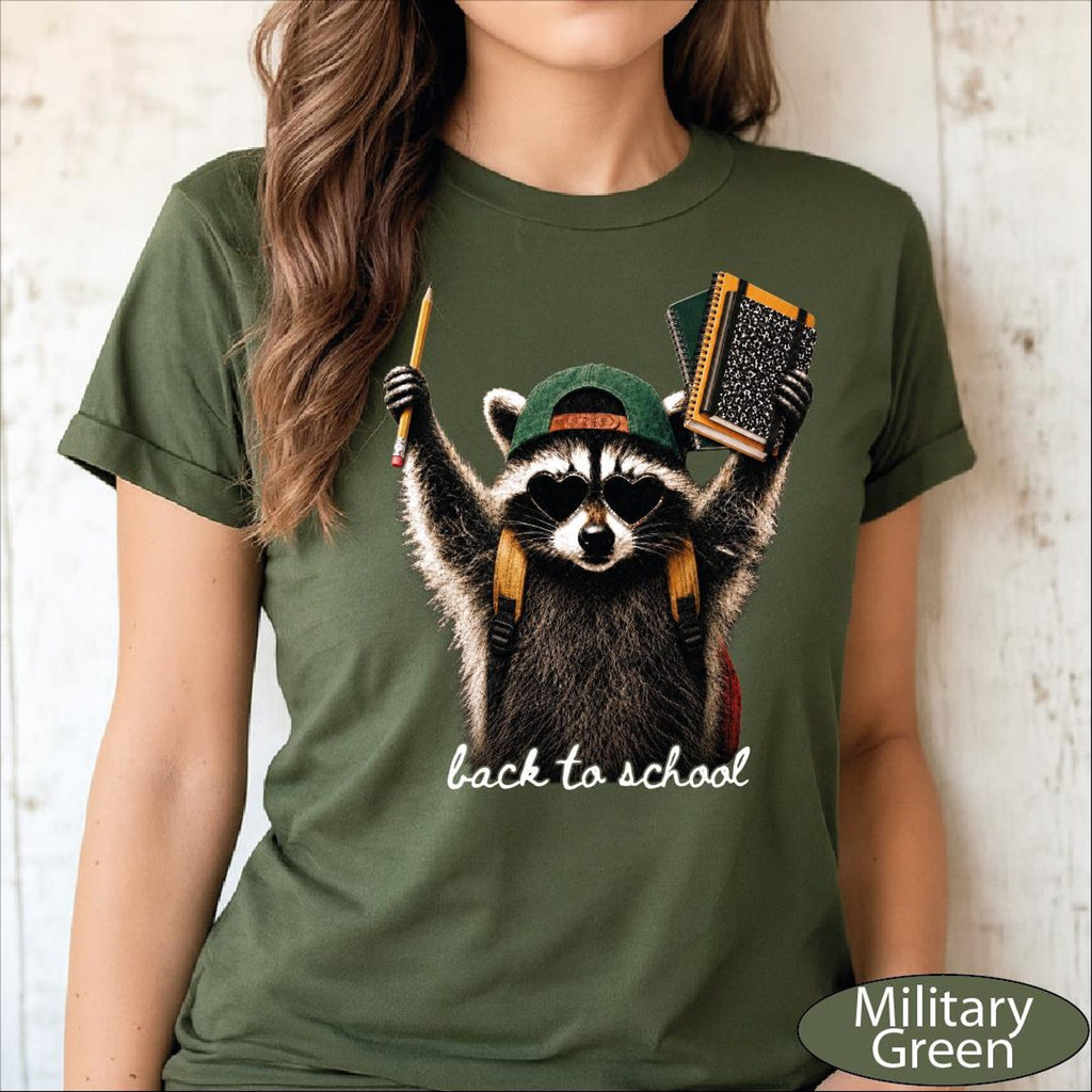 Back To School Racoon Shirt, School Supplies Tshirt, Comfort Colors Funny Teacher Tee